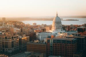 Government Capitol building in Madison, Wisconsin