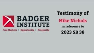 Slide announcing the expungement testimony of the Badger Institute’s Mike Nichols.