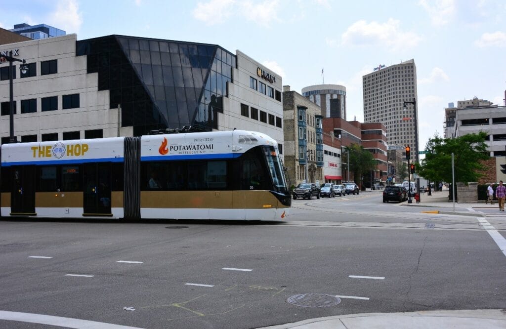 Image of The Hop streetcar — expanding with an L Line to Milwaukee’s lakefront.