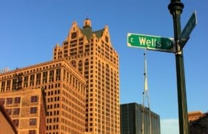 Photograph of Milwaukee’s Faison building at 100 East Wisconsin Ave.