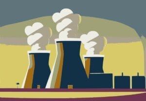 Graphic design of a nuclear power plant
