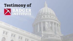Cover image for written testimony from Badger Institute to the Assembly Ways and Means Committee